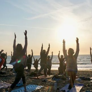 silent disco beach yoga