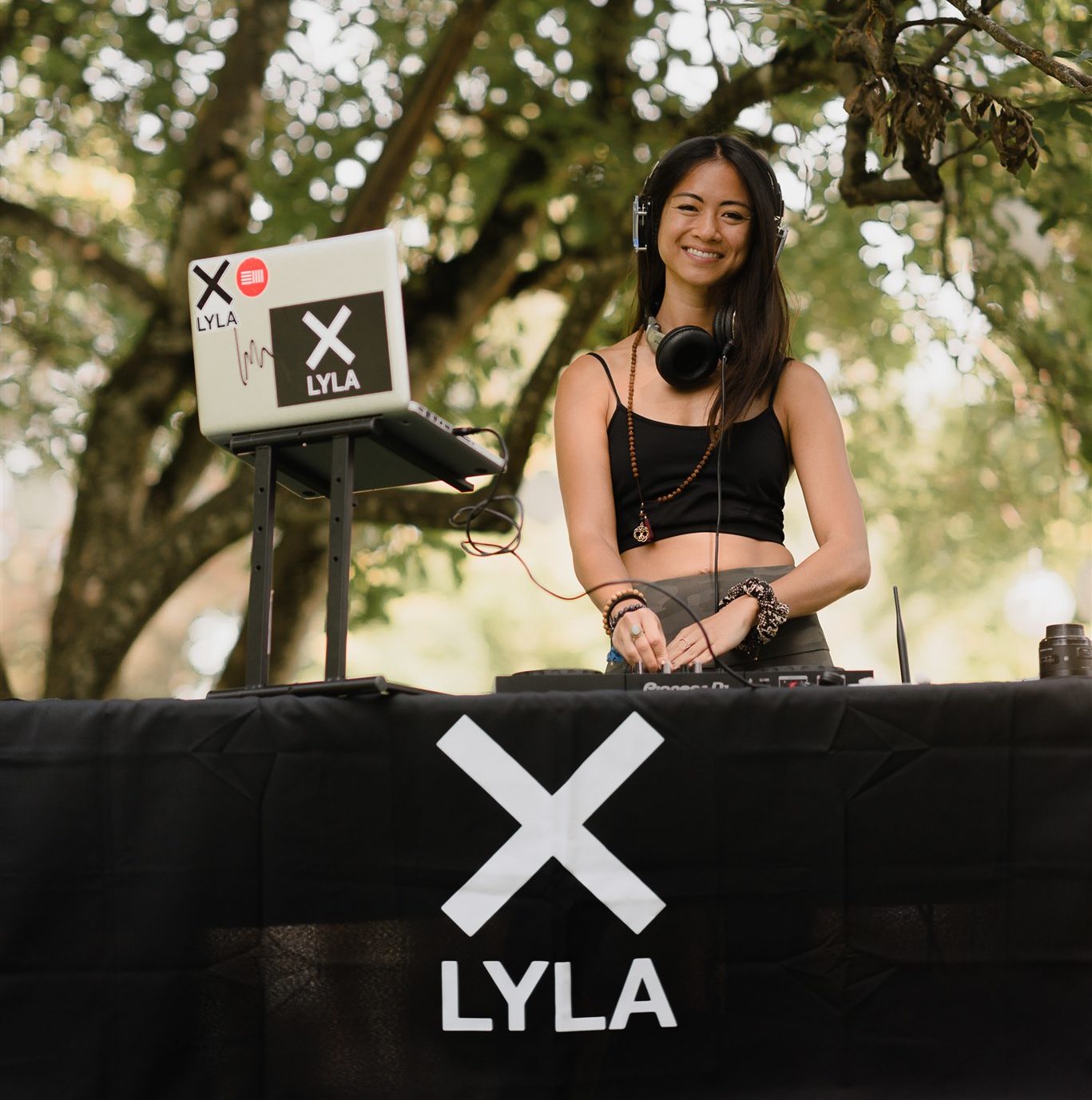 DJ Lyla at the booth with Sound Off technology