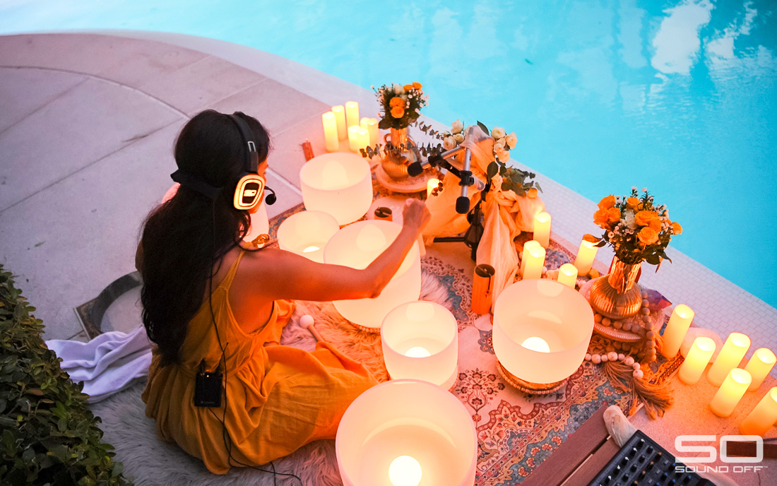 Kanekshun Floating Sound Bath with singing bowls